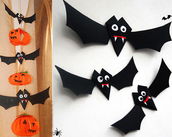 Faça Morcegos de Papel para decoração de Halloween
