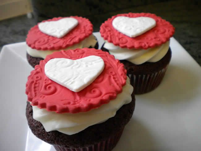 Cupcakes com Coração para Dia dos Namorados