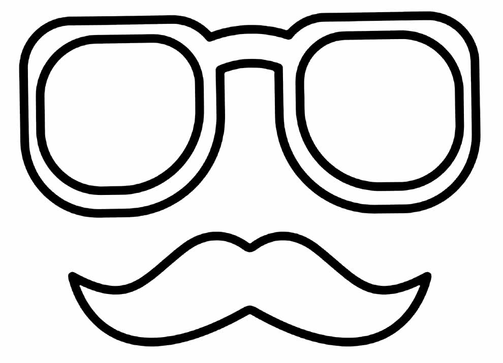Bigode e Óculos para Dia dos Pais - Moldes